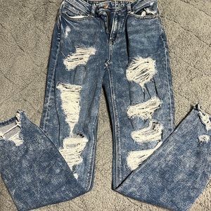 American eagle ripped mom jeans size 0 regular